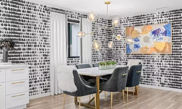 Wallpaper And Art Murals Can Add Panache To The Dining Room Walls